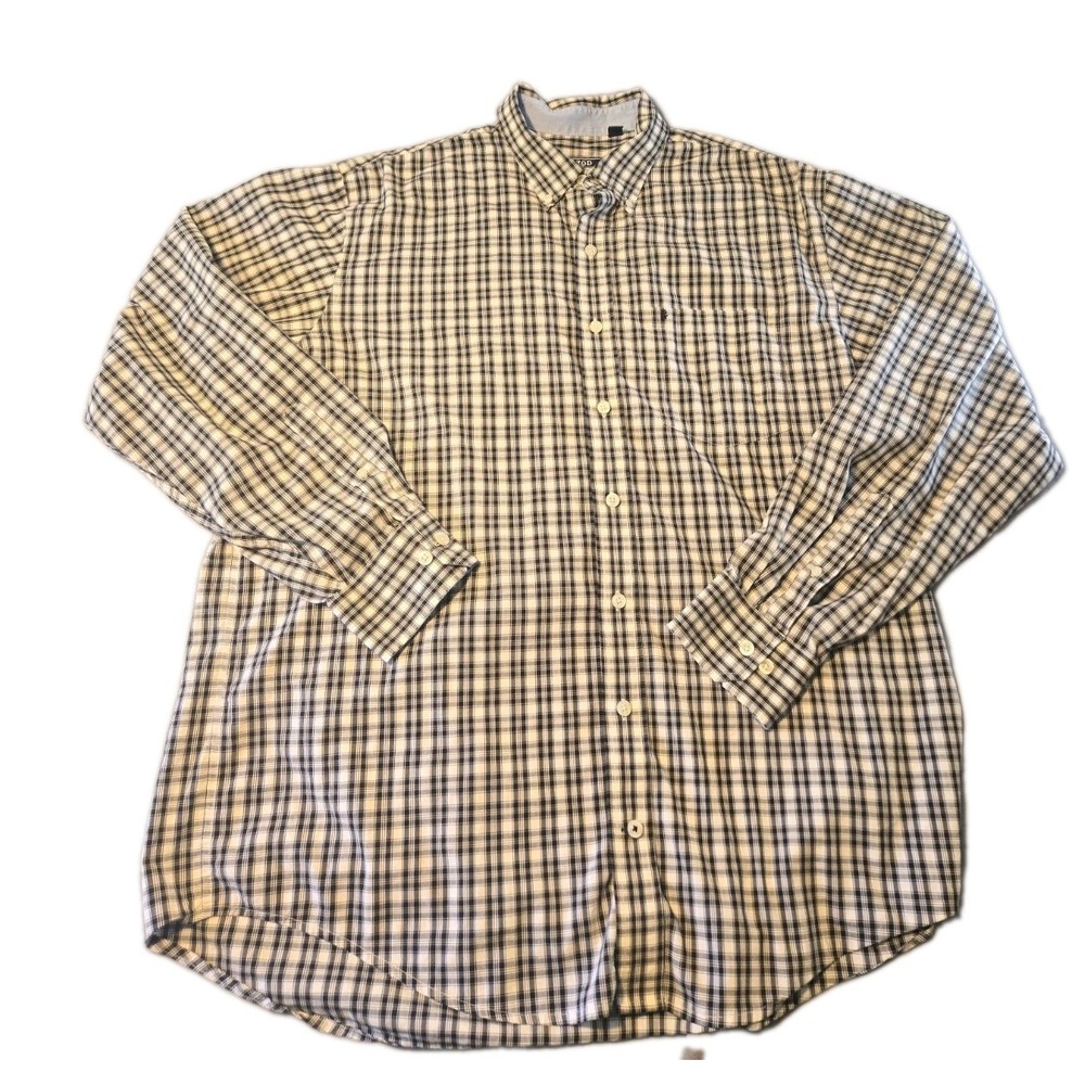 Izod Shirt Mens XLT Extra Large Tall Plaid Non Iron Stretch Long Sleeve Button